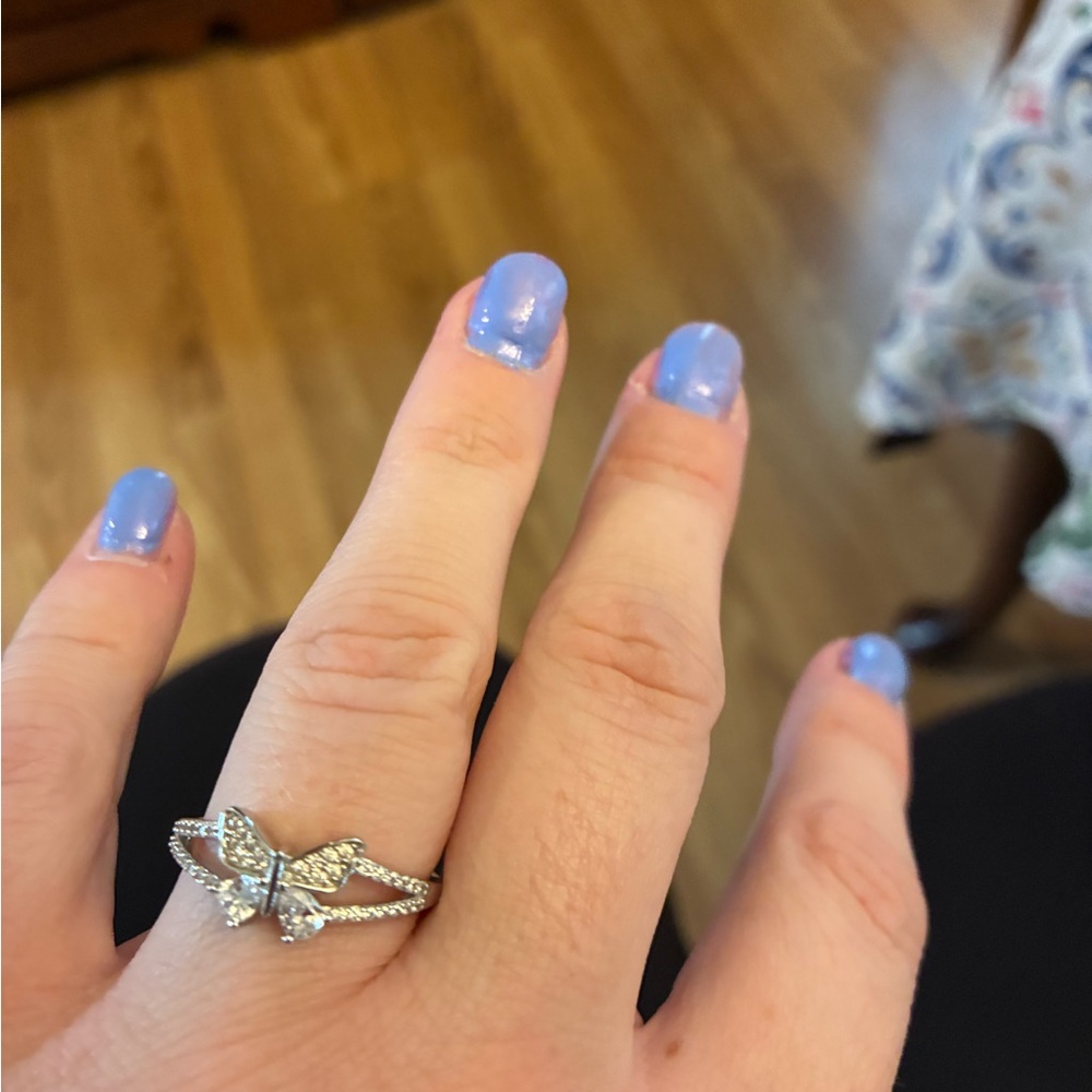 PRIMROSE Silver Cubic Zirconia Butterfly Ring